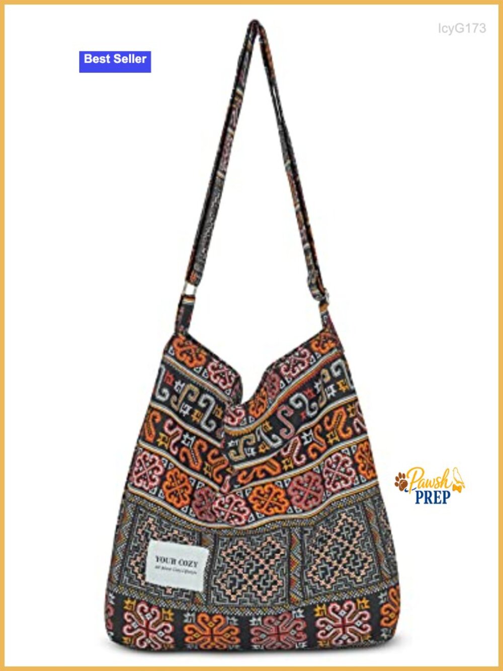 Large Capacity Cotton Hobo Shoulder Bag Crossbody Tote
